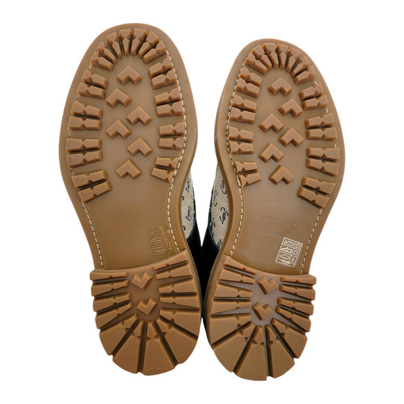 Jimmy Choo Mens Turing Lace Up Combat Boots Logo Monogram Blue Ankle 7.5 40.5 - Picture 7 of 11